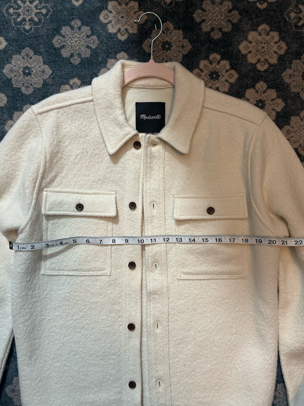 Madewell NWT Boiled Wool Men's Cream Button-Up Shirt Jacket XS - Picture 3 of 6